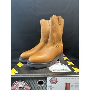 New Justin Conductor Copper NIB Pull On Med Round Soft‎ Toe USA Men Sz 8EE  4762